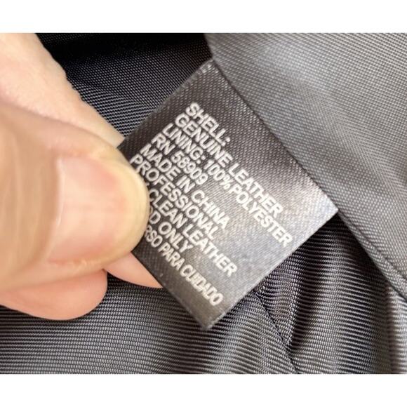 Antonio Melani Black Leather Moto Cropped Biker Motorcycle Jacket Women's Small - Picture 6 of 9